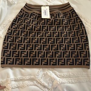 Fendi
Girl's Allover Logo Knit Mini Skirt